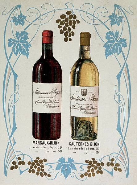Advertising for the sale of wine Margaux-Bijon (Margaux Bijon