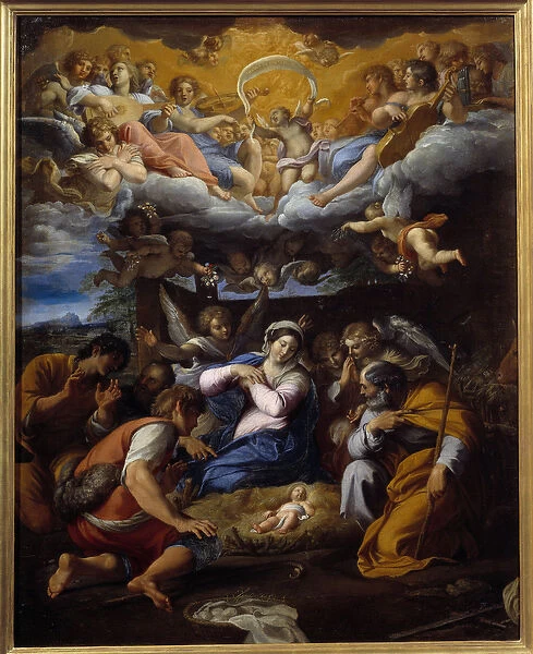 The Adoration of Shepherds Painting by Annibale Carracci or Annibal Carrache (1560-1609)