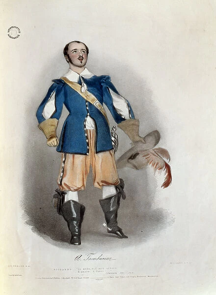 Antonio Tamburini (1800-76) as Riccardo in I Puritani