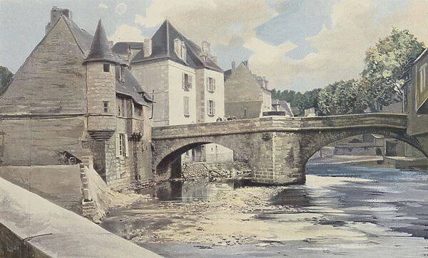 Aubusson, Pont de la Terrade, sur la Creuse, Vue aval (colour photo)
