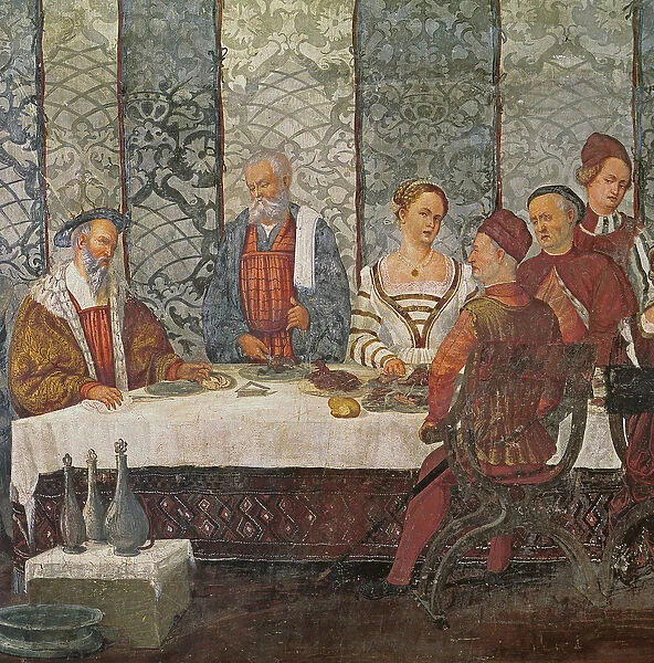 Banquet Given by Bartolomeo Colleoni for King Christian I of Denmark, 1520-30 (fresco)
