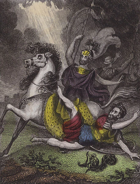The beamy blaze surprized them all... (coloured engraving)