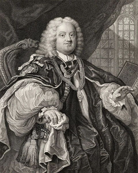 Benjamin Hoadly, engraved by Benjamin Holl (1808-84) from The Works of Hogarth