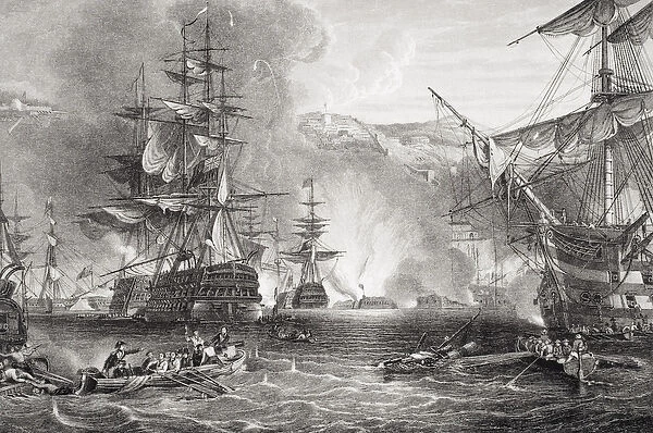 The Bombardment of Algiers, 27 August 1816, from Illustrations of English