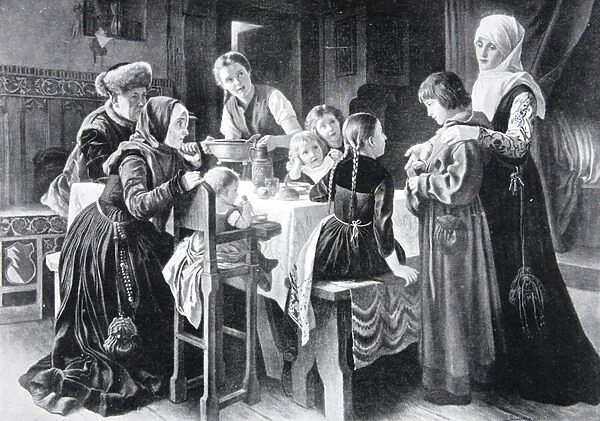 The boyhood of Martin Luther, illustration from The History of the Nation