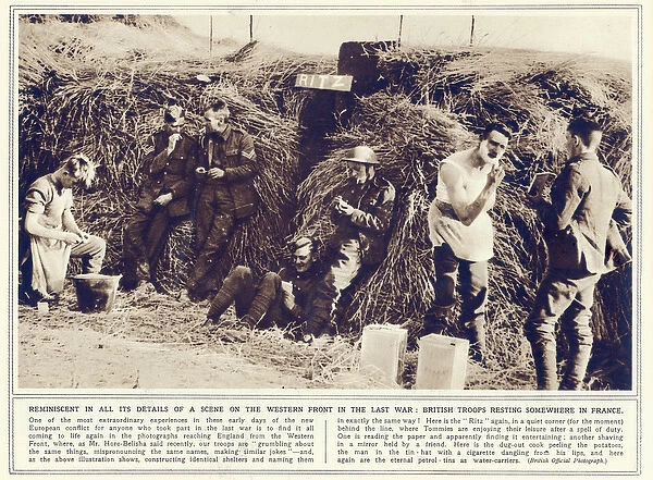 British troops resting somewhere in France, from The Illustrated War News