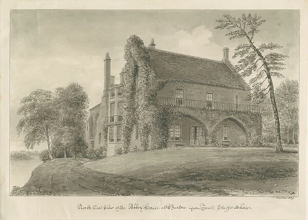 Burton-upon-Trent Abbey: sepia drawing, 1839 (drawing)