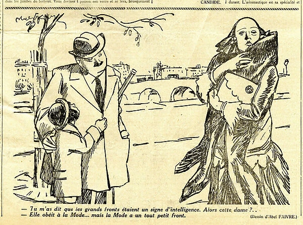 Candid, Satirical in N & B, 1930_11_6: Humor, Fashion, Intelligence Illustration by Abel