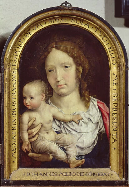 The Carondelet Diptych: right hand panel depicting the Virgin and Child, 1517 (oil on panel)