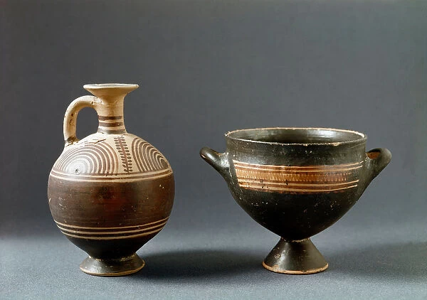 Ceramic vases of protogeometric period, 10th century BC