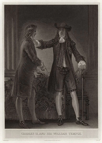Charles II and Sir William Temple (engraving)