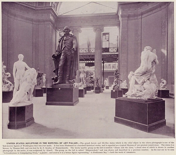 Chicago Worlds Fair, 1893: United States Sculpture in the Rotunda of Art Palace (b  /  w photo)
