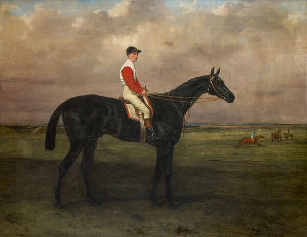 Chippendale-A Racehorse with jockey up on Newmarket Racecourse, c. 1874 (oil on canvas)