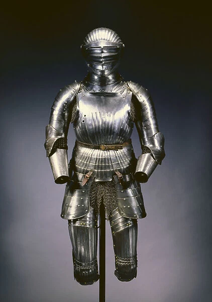 Close helmet and partial suit of armour in Maximilian style, Nuremberg, c. 1525 (steel)