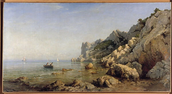 The coast of Sormiou Calanques near Marseille (oil on canvas)