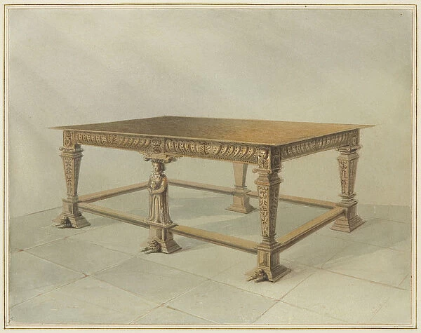 Communion Table of Old Oak, St Johns Church (w  /  c on paper)
