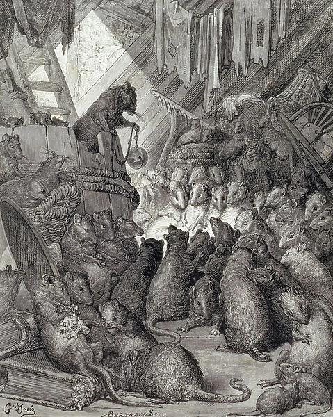 The Council Held by the Rats, from the Fables of La Fontaine