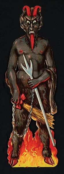Depiction of the devil with a three-pronged fork (chromolitho)