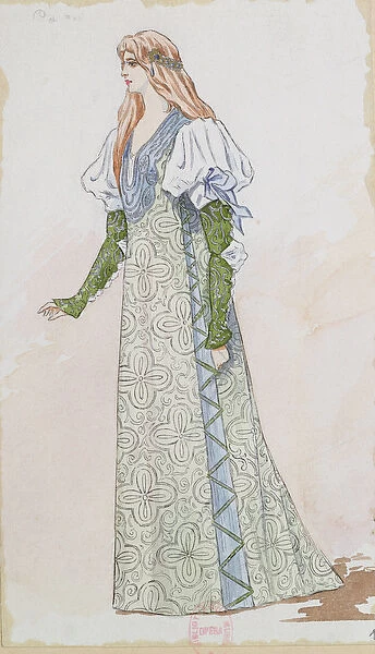 Desdemona Costume Design for the first performance of Otello