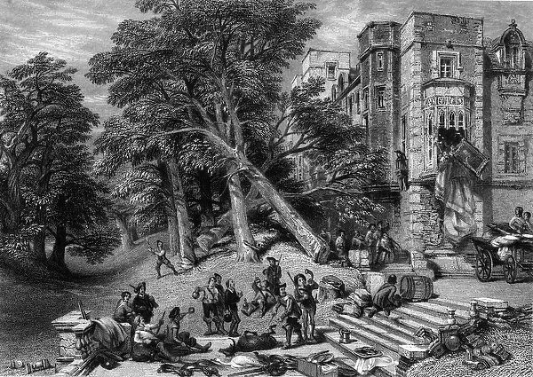 Destruction of the Property of Royalists, engraved by R. Wallis, c. 1860s (engraving)