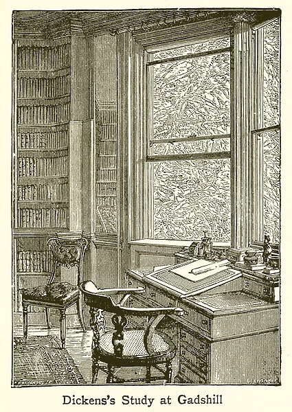 Dickenss Study at Gadshill (engraving)