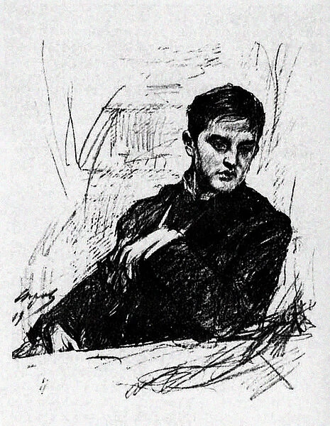 Dmitry Filosofov (charcoal on paper)