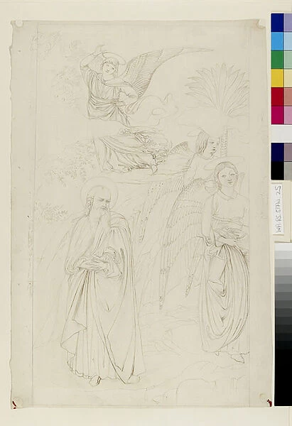 Drawing of Abraham parting from the Angels from Benozzo Gozzolis '