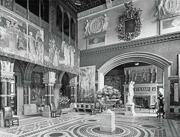 The Entrance Hall, Eaton Hall, Cheshire, from The English Country House (b / w photo)