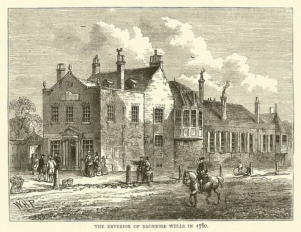 The exterior of Bagnigge Wells in 1780 (engraving)