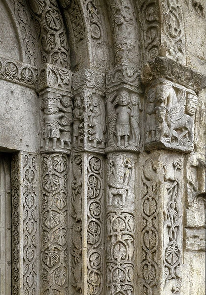 Detail of the facade right side of the gate of the Basilica
