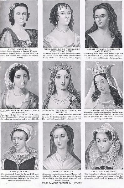 Some Famous Women in History, illustration from Hutchinson