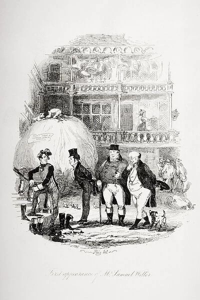 First appearance of Mr. Samuel Weller, illustration from The Pickwick Papers