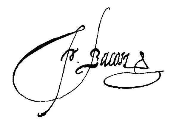 Francis Bacon, signature (engraving)