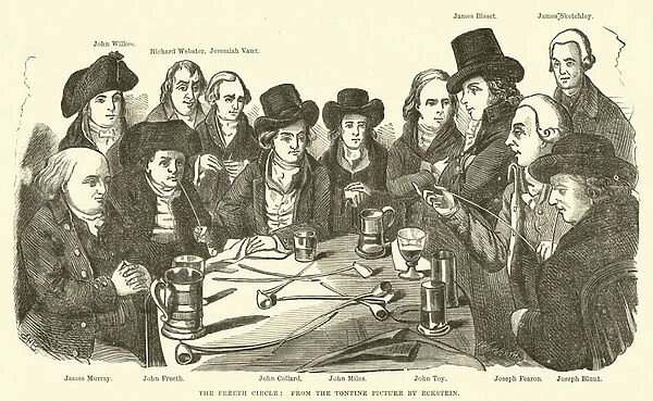 The Freeth circle, from the Tontine picture by Eckstein (engraving)