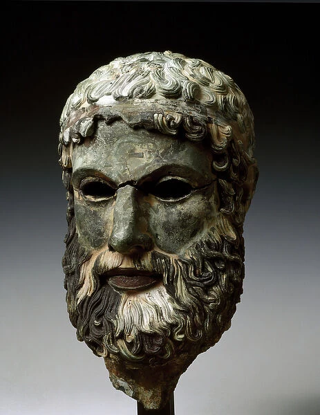 Head of a bearded male, from Porticello