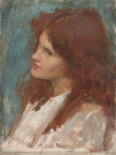 Head of a Girl, c. 1892-1900 (oil on canvas board)