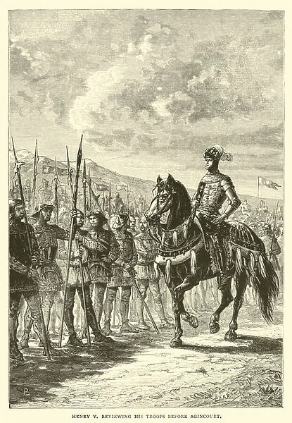 Henry V reviewing his troops before Agincourt (engraving)