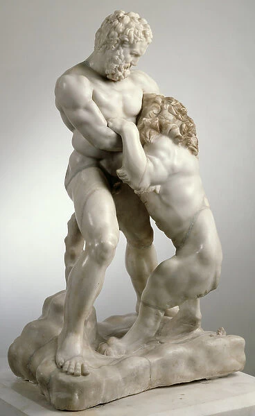 Heracles fighting the Nemean Lion, 4th century BC (marble)