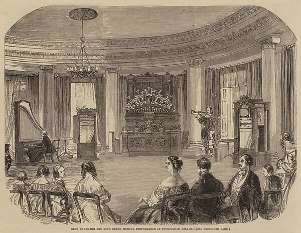 Herr Kaufmann and Sons Grand Musical Performance at Buckingham Palace (engraving)