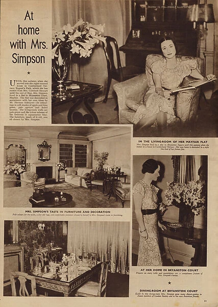 At home with Mrs Simpson, future Duchess of Windsor (b  /  w photo)