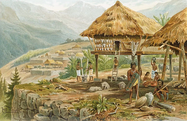 Igorrote farm in Luzon, Philippines, from The History of Mankind, Vol. 1, by Prof