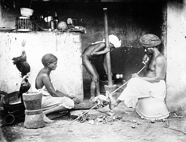An Indian Kitchen, c. 1870s (b  /  w photo)