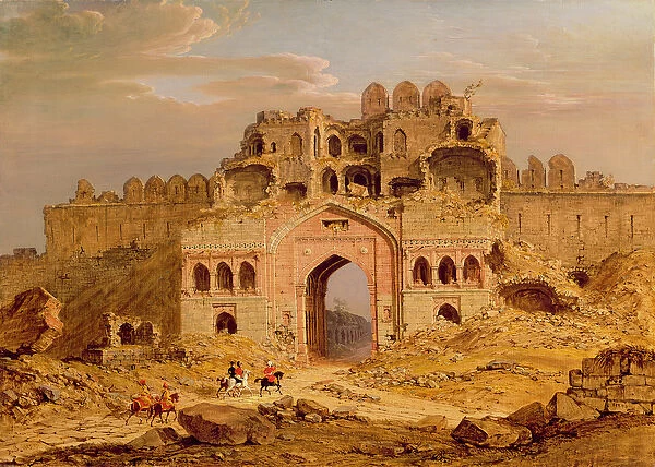 Inside the Main Entrance of the Purana Qila, Delhi, 1823 (oil on canvas)