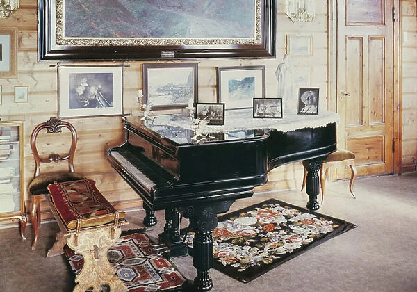 Interior of the living room in the house of Edvard Grieg (1843-1907) (photo)