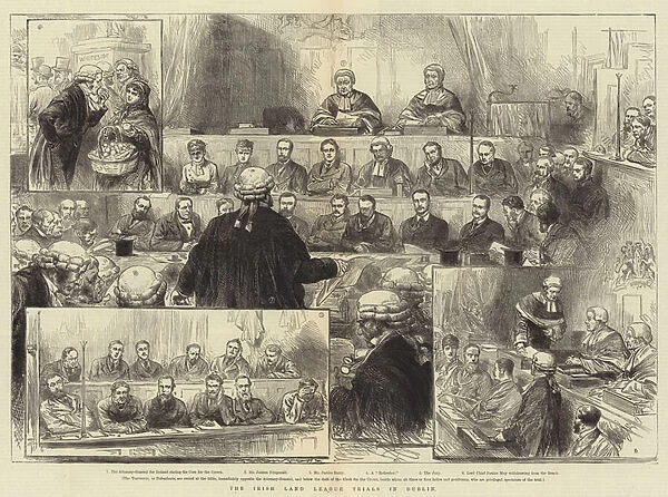 The Irish Land League Trials in Dublin (engraving)