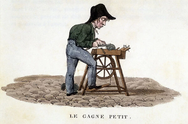 Le gagne petit (remoulder) - engraving, 19th century