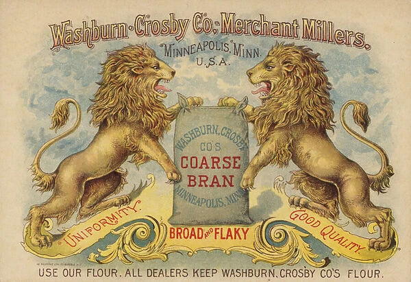 Lions advertising Coarse Bran (chromolitho)