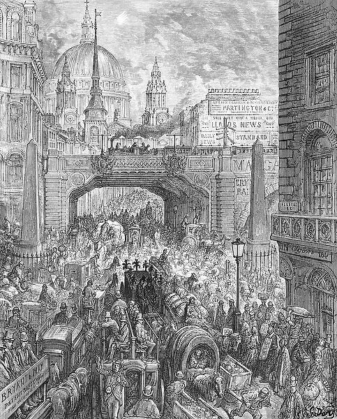 Ludgate Hill, from London, a Pilgrimage, written by William Blanchard Jerrold