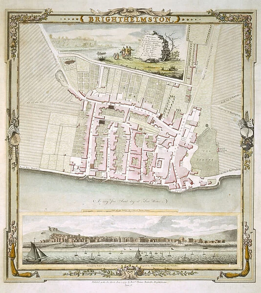 Map of Brighton by Thomas Yeakell and William Gardner, engraved by Whitchurch