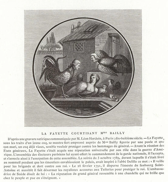 The Marquis de Lafayette wooing Madame Bailly (engraving)